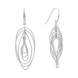 Boucles d’oreilles argent diamanté torsadée