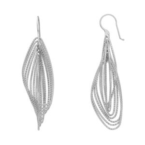 Boucles d’oreilles argent rhodié diamanté tourbillon