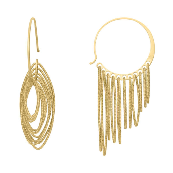 Boucles d’oreilles argent doré diamanté abondance