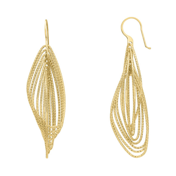 Boucles d’oreilles argent doré diamanté tourbillon