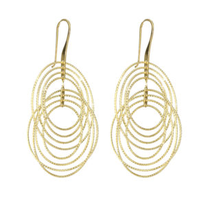 Boucles d’oreilles argent doré rondes spirales